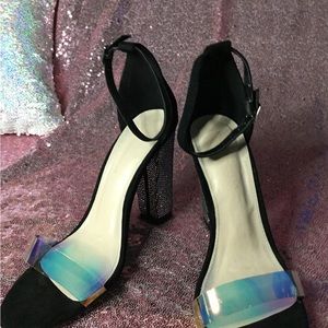 Ladies size 7.5 Black heeled sandal